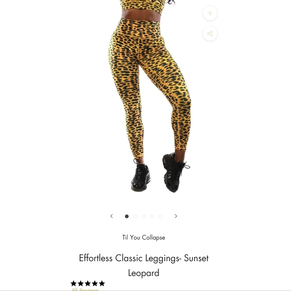Til You Collapse Cheetah Print Scrunch Leggings - Medium